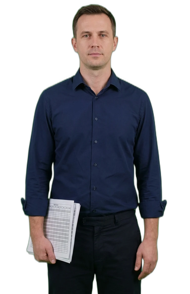 Small business owner holding a printed order sheet