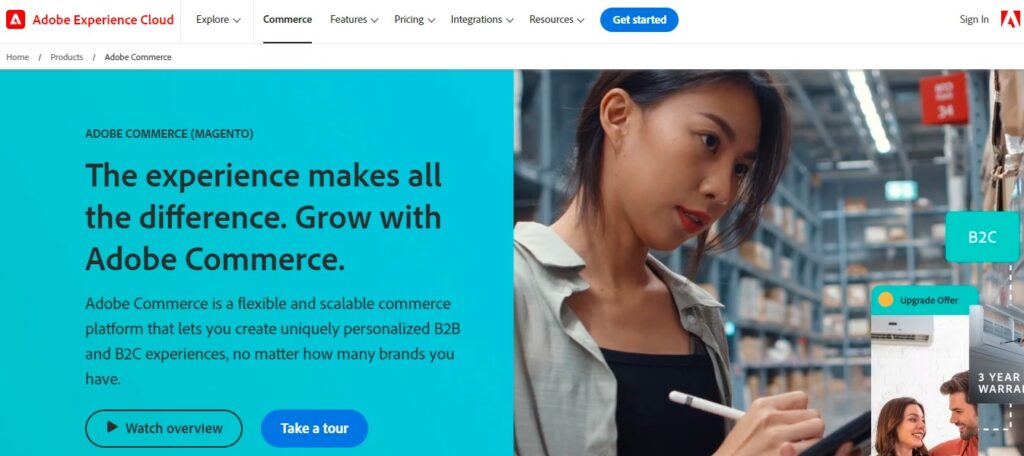 Adobe Commerce page screenshot