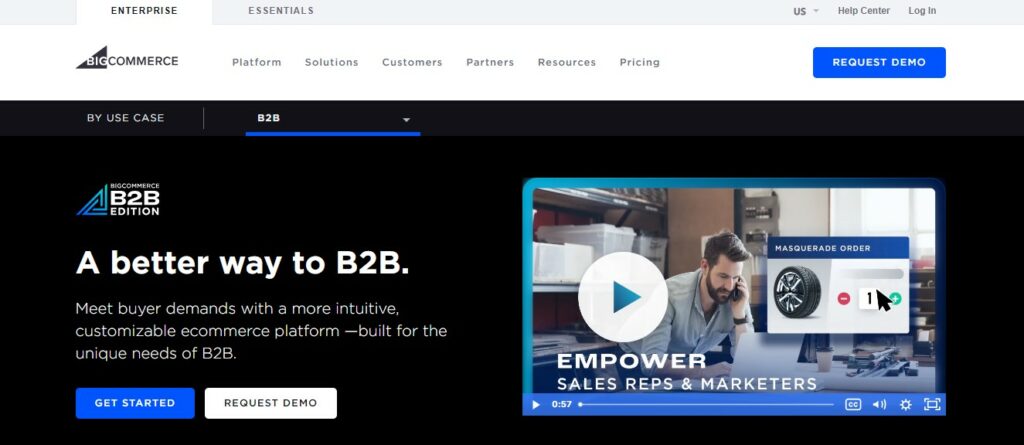 Screenshot of Bigcommerce B2B page