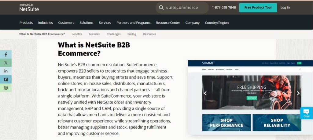 NetSuite Oracle screenshot with the article "What is NetSuite B2B Ecommerce"